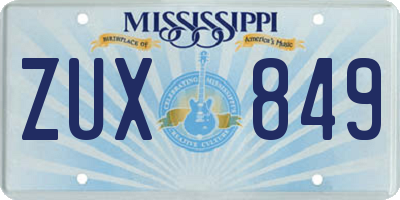 MS license plate ZUX849