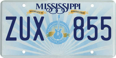 MS license plate ZUX855