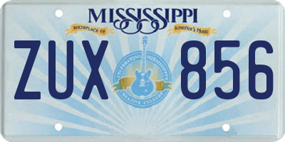 MS license plate ZUX856