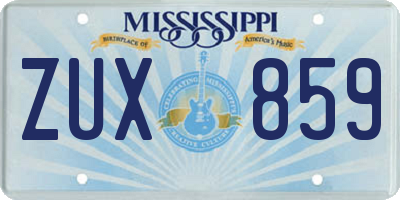 MS license plate ZUX859