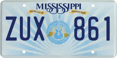 MS license plate ZUX861