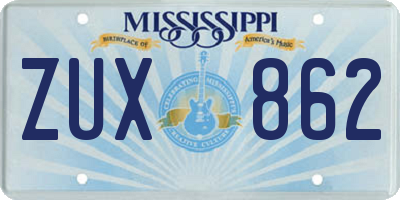 MS license plate ZUX862