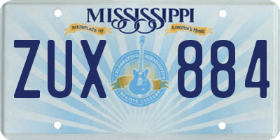 MS license plate ZUX884
