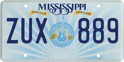MS license plate ZUX889