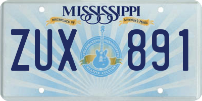 MS license plate ZUX891