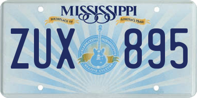 MS license plate ZUX895