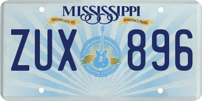 MS license plate ZUX896