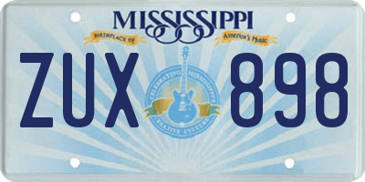MS license plate ZUX898