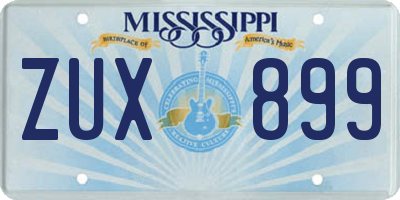 MS license plate ZUX899