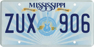 MS license plate ZUX906