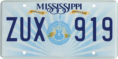 MS license plate ZUX919
