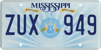 MS license plate ZUX949