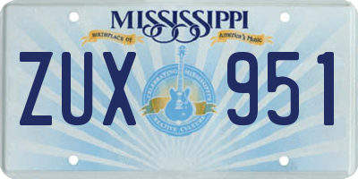MS license plate ZUX951