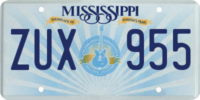 MS license plate ZUX955