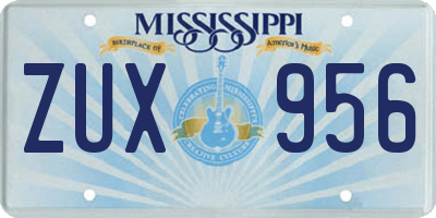 MS license plate ZUX956
