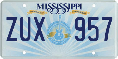 MS license plate ZUX957