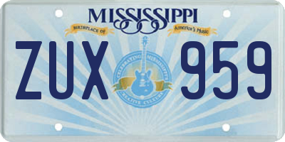 MS license plate ZUX959