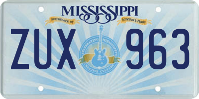 MS license plate ZUX963