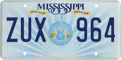 MS license plate ZUX964
