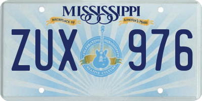 MS license plate ZUX976