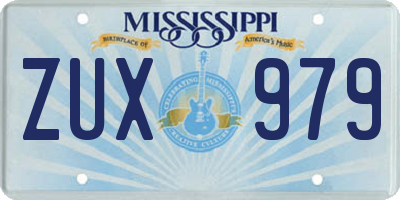 MS license plate ZUX979