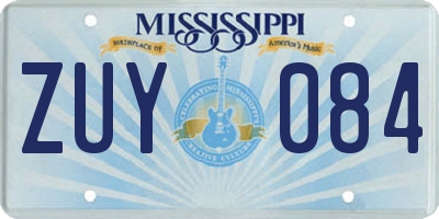 MS license plate ZUY084