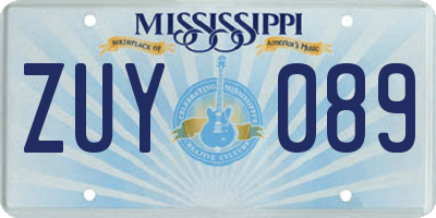 MS license plate ZUY089
