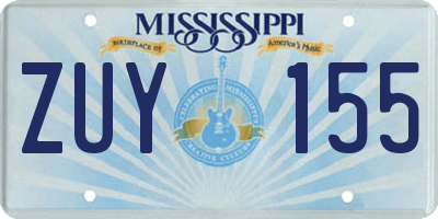 MS license plate ZUY155