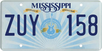 MS license plate ZUY158