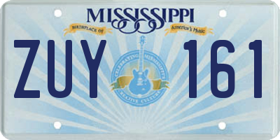 MS license plate ZUY161