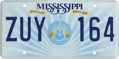 MS license plate ZUY164