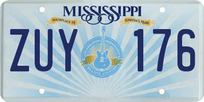 MS license plate ZUY176