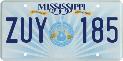 MS license plate ZUY185