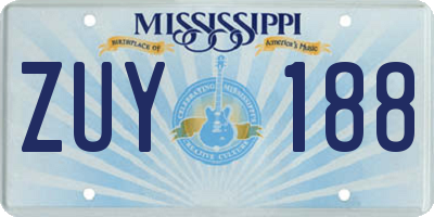 MS license plate ZUY188