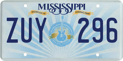 MS license plate ZUY296