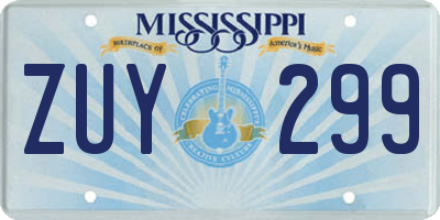 MS license plate ZUY299