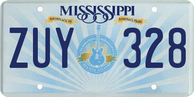 MS license plate ZUY328