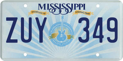 MS license plate ZUY349