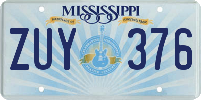 MS license plate ZUY376