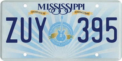 MS license plate ZUY395