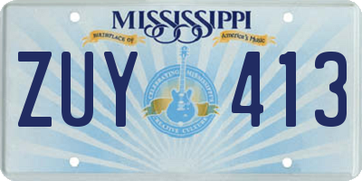 MS license plate ZUY413
