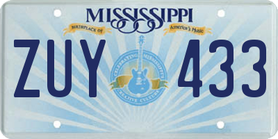 MS license plate ZUY433