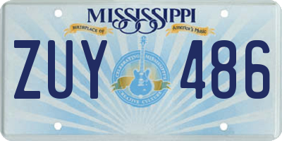 MS license plate ZUY486