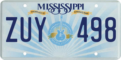 MS license plate ZUY498