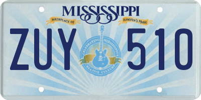 MS license plate ZUY510
