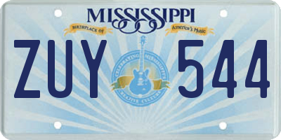 MS license plate ZUY544