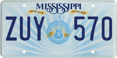 MS license plate ZUY570
