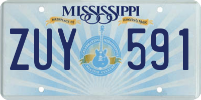 MS license plate ZUY591