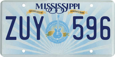 MS license plate ZUY596