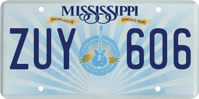 MS license plate ZUY606